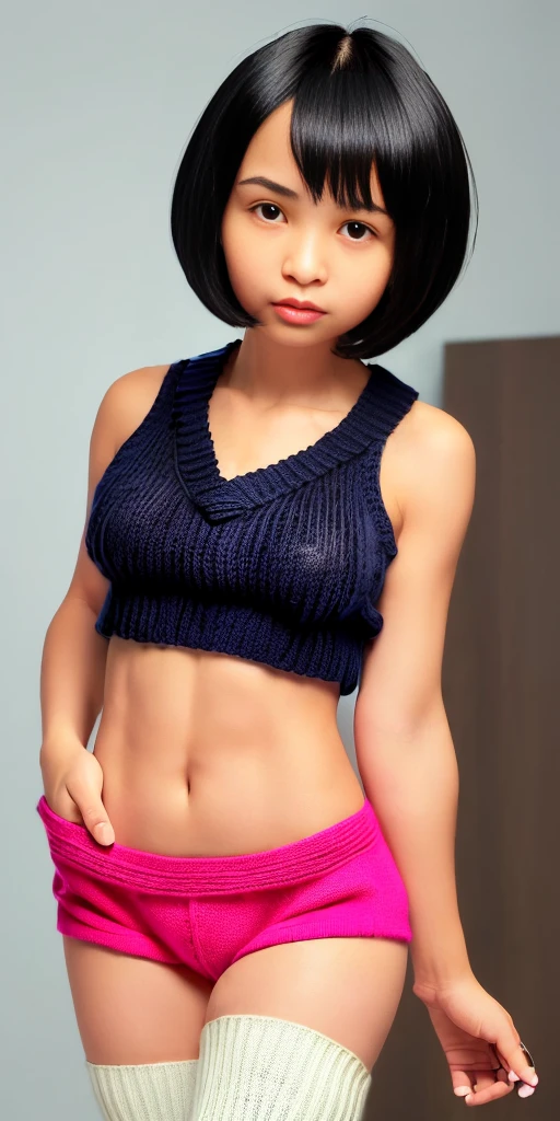 Arab asian woman in sweater and panties posing for photo, Short hair, Soft Portrait Shot 8k, 8K Portrait Rendering, sakimichan hdri, Photorealistic anime girl rendering, Trending on cgstation, Realistic Anime 3D Style, [ 4K Photorealism ]!!, 8k Sensual Lighting, Beautiful Asian Girl
