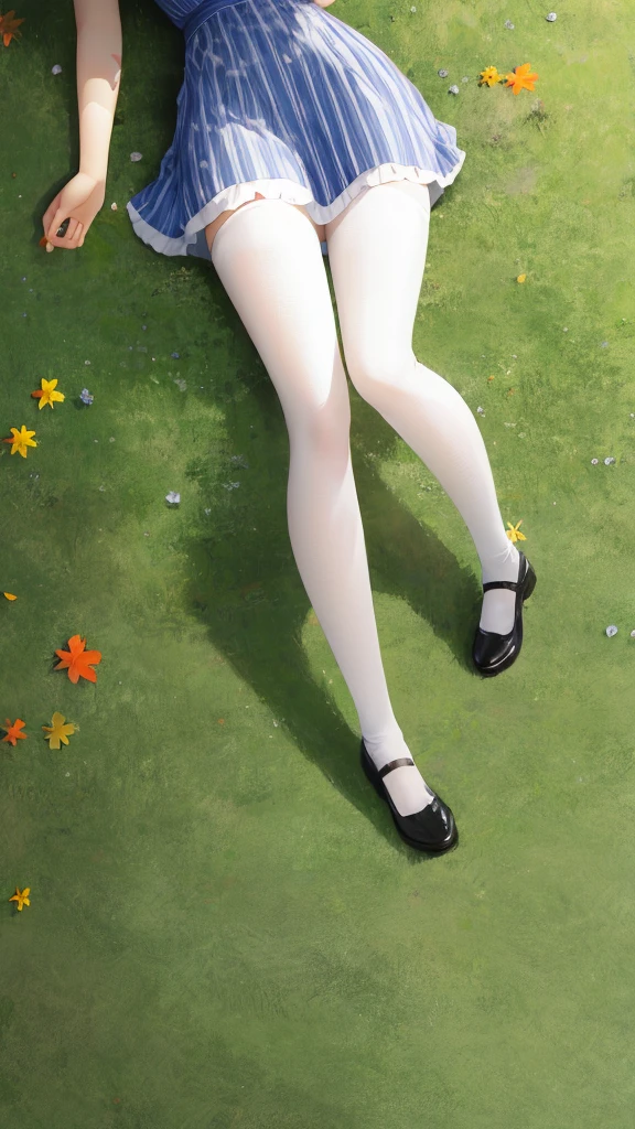 Long legs,M-legs,D Series,Superskirt,Goose egg face,Willow eyebrows,Cherry small mouth,Long hair with a shawl,Looming,Male dormitory,White stockings on the left leg,Right leg black stockings,
