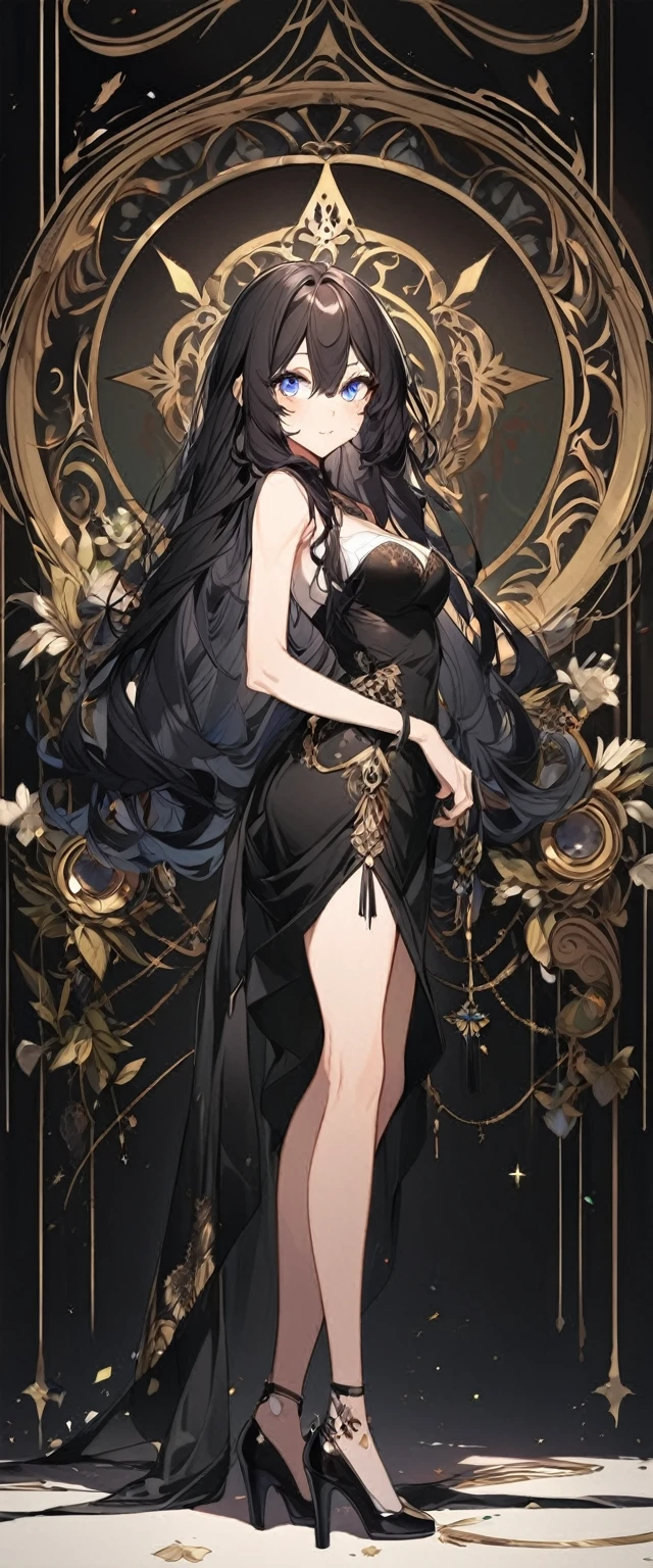 ((No bra, no panties, black one-piece dress with blue roses))Black Hair,Red eyes,Carly,Adorable,Black high heels on your feet,whole body,Fingers and arms are not exposed,Background of red roses,night,Happy expression,High quality light and shadow,Artistic Sense((Hair Bun))(Very long hair))((Blunt bangs))((Bitch))((tsurime))((Big eyes))((Skinny body))((expensive))(Pale skin))((Botanical Prints))((infant))((Showing nipples under shirt))(Pale skin))((Botanical Prints))((infant))((nsfw))((((5 years old)))(((infant)))((Lolita)