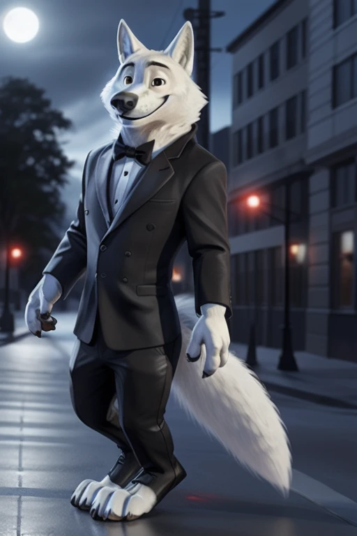 Gary \(Zootopia\), (white body:1.4), White fur, Zootopia, canine, wolf, deTailed fur, Male, antro, paw pads, finger claws, 5 fingers, paws, 4 toes, night, full moon, Tail, red , suit, Black bow tie, wedding,\(suit\), Brown eyes, smile, happy, I look at the viewer,
FRACTURE by bruteandbrawn, for dating, from Kenketa, (difficult, high deTail, film photography, soft focus, RAW explicit cinema,
photorealism, realistic, photorealistic, analog style, subsurface scattering,
masterpiece, Best quality, ultra realistic, 8 K)