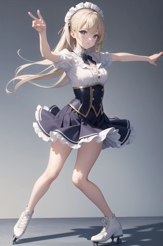 highest quality、masterpiece、超A high resolution、(Photoreal:1.4)、1 girl、blonde、Full body Esbian、big and full breasts、super exposed cleavage、erotic、erotic expression、choker、double eyelid、Loose and fluffy perm、medium long hair、、mini skirt、jk ribbon、thin, skinny clothes、Perfect five-finger、perfect legs、