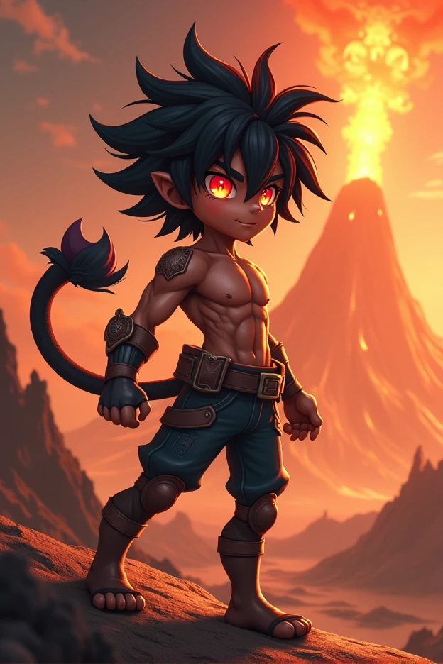  dragon orc, male bias, scheming face, shota, boy, toddler, cute, (Floating_Clouds), loincloth, holding a arrow, warrior background, stand on the ground, hands behind your back, wounds,Sharp fangs,Paw pads,wounds,Dirty bandages,Plush paw,Paw pads