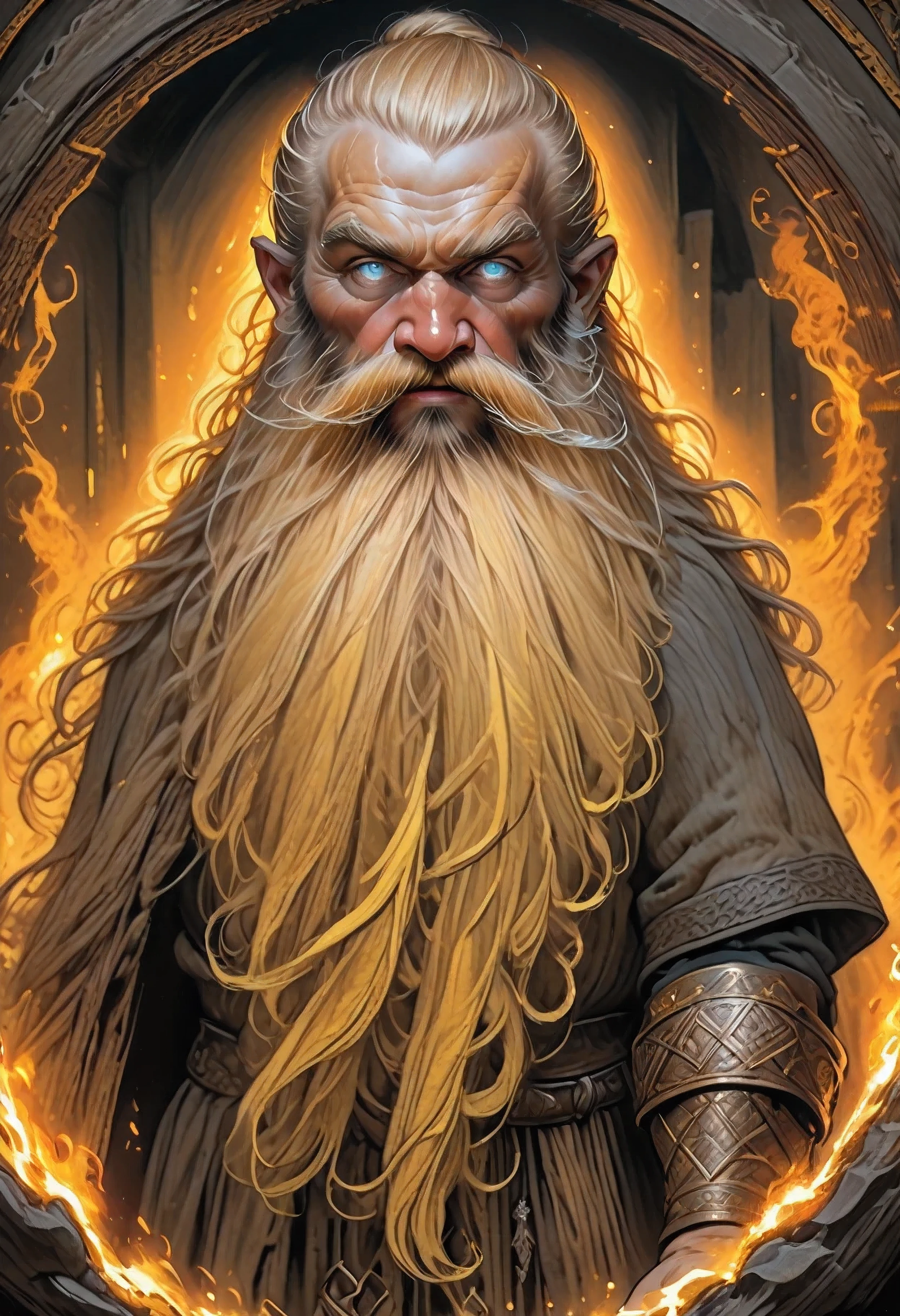 high details, best quality, 16k, RAW, [best detailed], masterpiece, best quality, (extremely detailed), full body, ultra wide shot, photorealistic, fantasy art fantasy_world, RPG art, D&D art, (intense details, Masterpiece, best quality), fantasy male dwarf (intense details, Masterpiece, best quality),(intense details, Masterpiece, best quality), blond hair, dynamic eyes color, ultra detailed face (intense details, Masterpiece, best quality), long beard, brown beard, wearing fine clothing, holding a crossbow, hammer has yellow magical runes, shining GlowingRunes_yello yellowe runes (intense details, Masterpiece, best quality), working the forge (intense details, Masterpiece, best quality), fiery forge (intense details, Masterpiece, best quality), crafting magical runes, fiery red and yellow and orange shadow and light of a fiery orange (intense details, Masterpiece, best quality), High Detail, Ultra High Quality, High Resolution, 16K Resolution, Ultra HD Pictures, Ultra Realistic, Clear Details, Realistic Detail, Ultra High Definition, fire magic