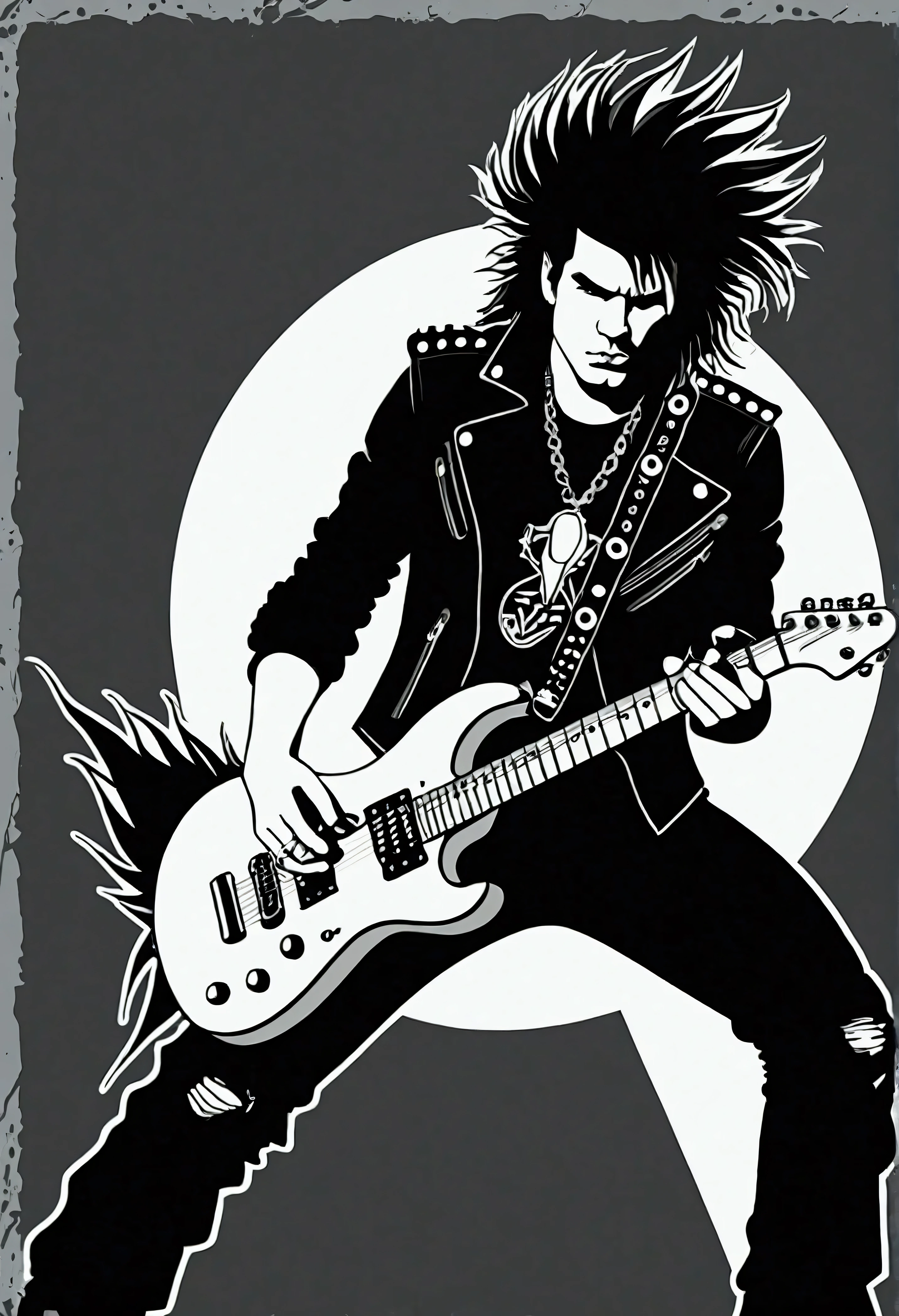 guitarrista , estilo raymond pettibon desenhar, poster, punk, Punk hardcore, show rock