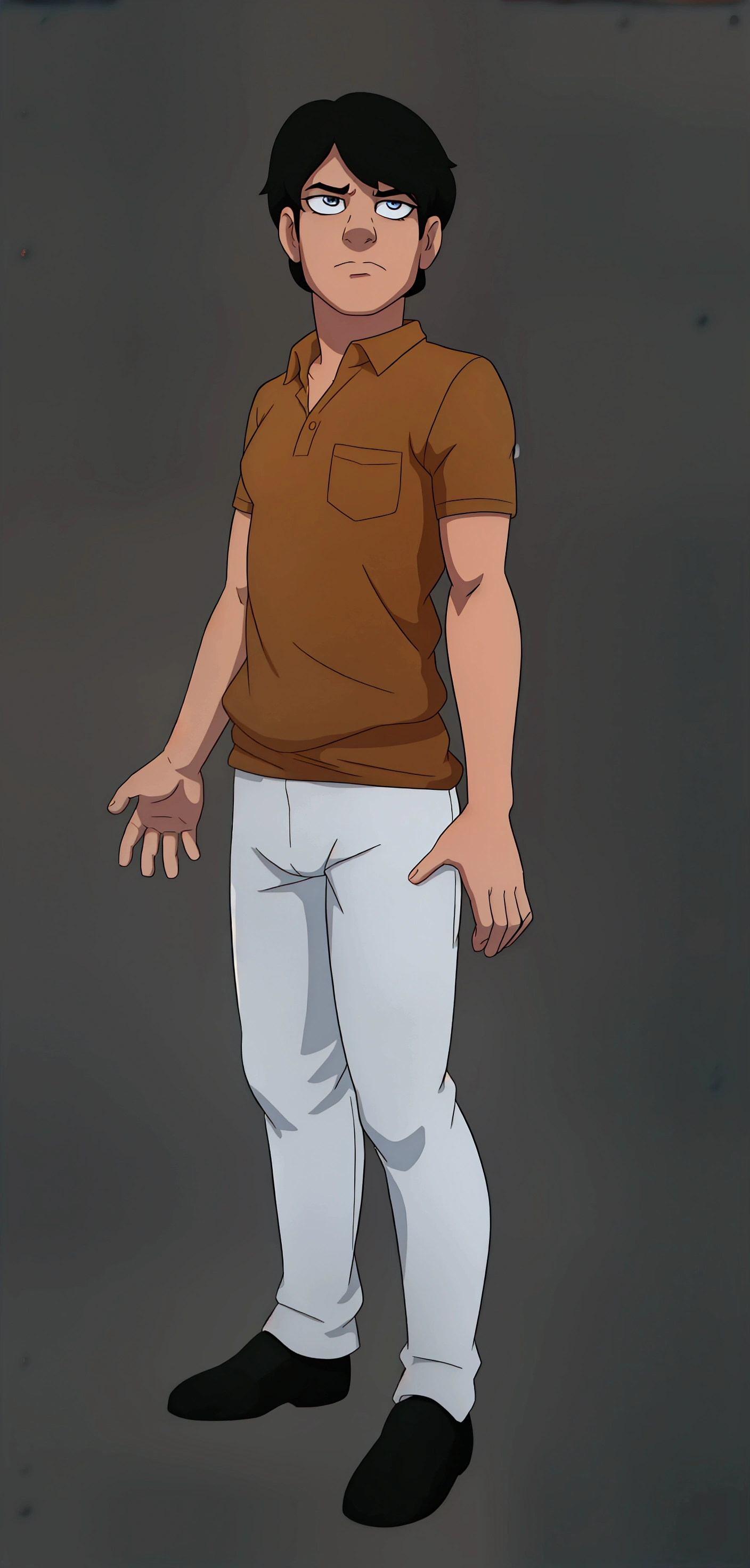 score_9, score_8_up, score_7_up, score_6_up, score_5_up, score_4_up, <lora:Juder_for_Pony:1.25> juder_style, 1boy, solo , at the elevator, indoors, 2d illustration
