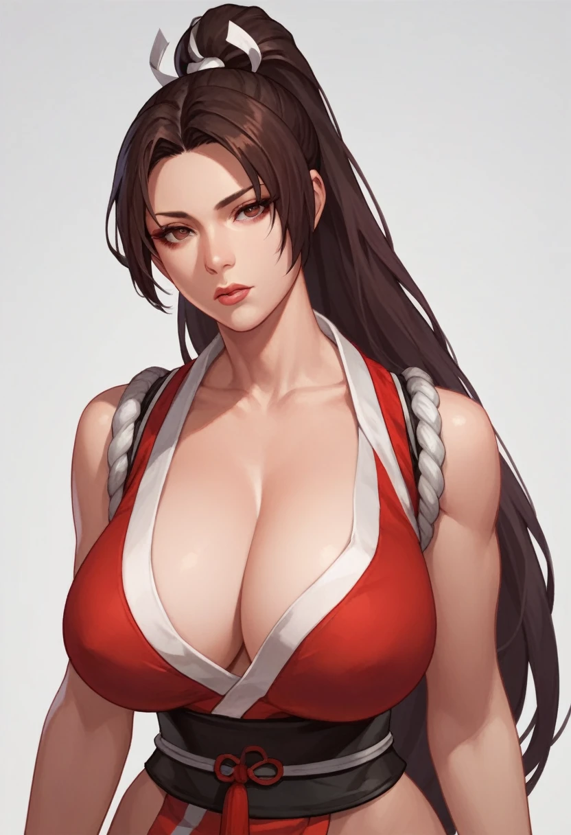 Mai shiranui , Mature woman ,  ,  perfect body sex big breasts , pose agaichada , sucking your dick , Expressionless eyes,  she is hypnotized by you, The fighter&#39;s autumn she is on top of you on top of the bed she is completely naked , Blowjob , work of art in the room 