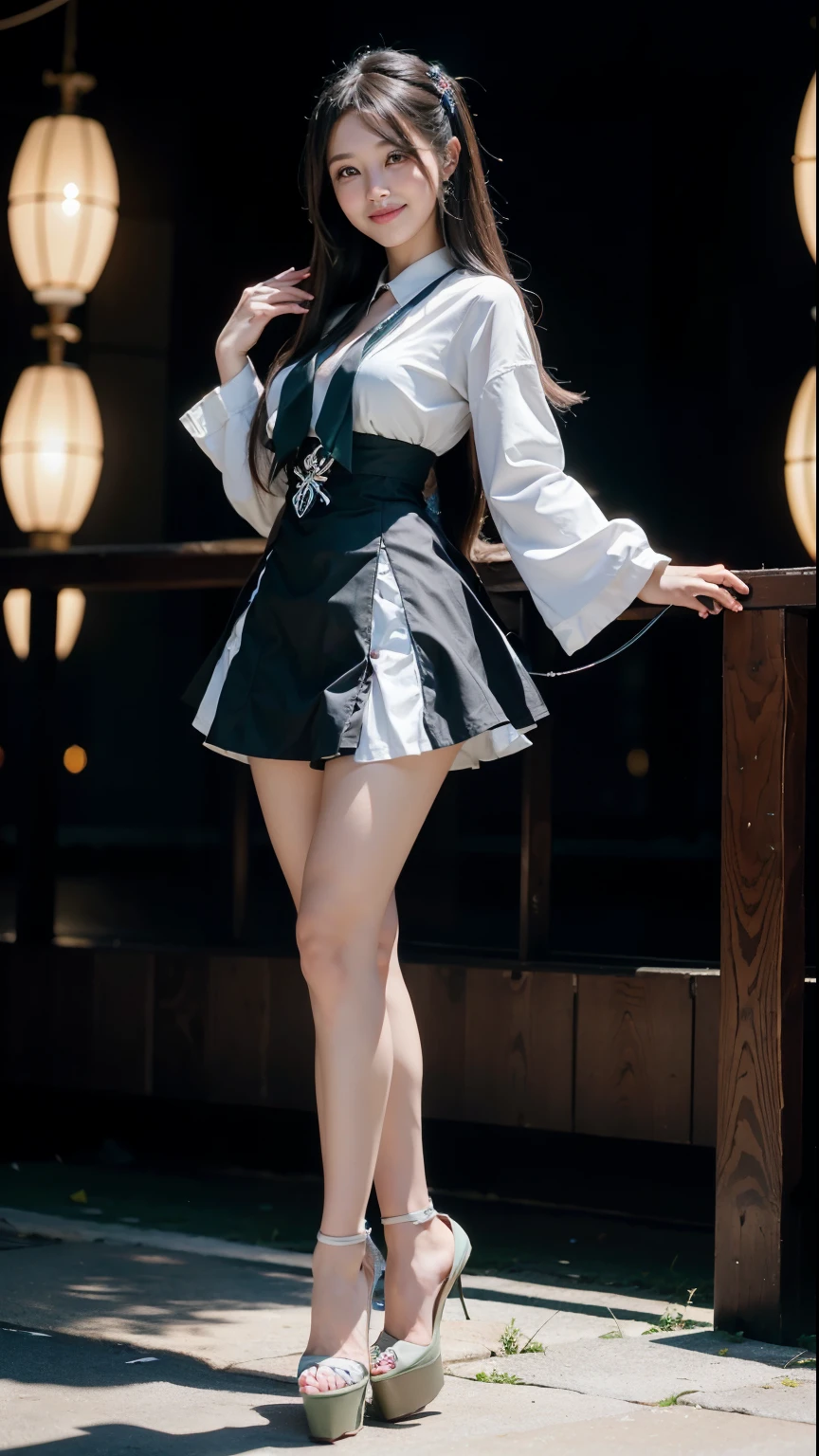 8K resolution,demon,,Asian,one person,Lolita skirt,flight