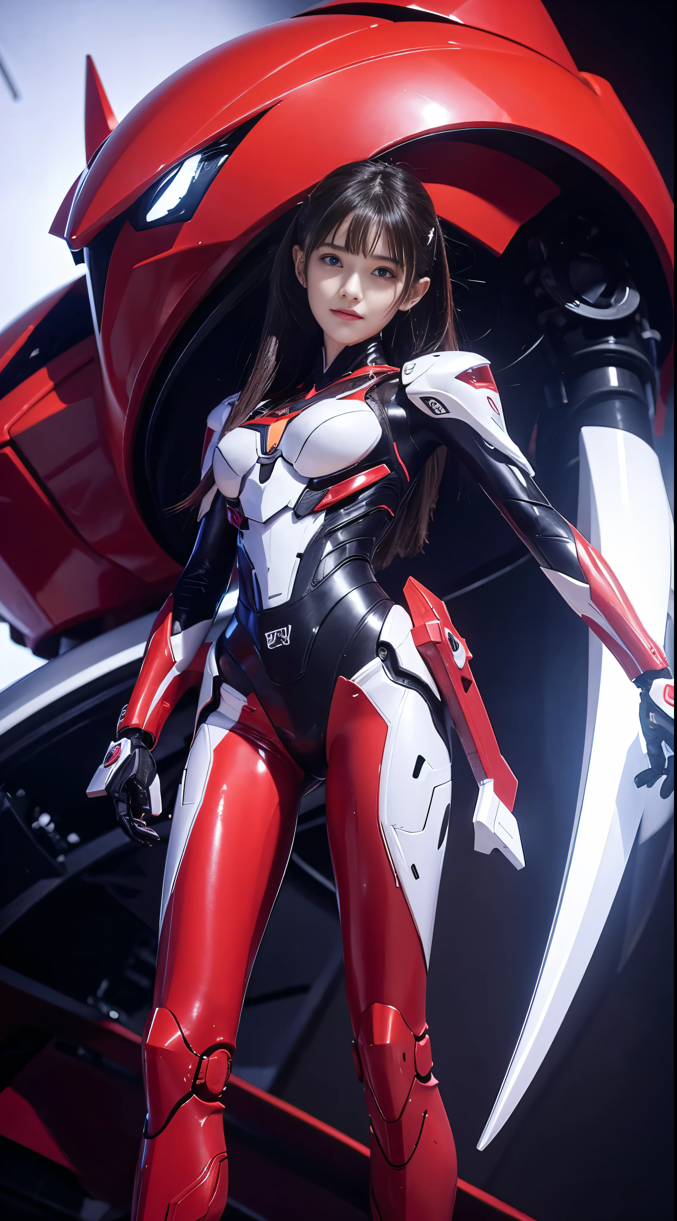 With high definition images，((masterpieceBetter quality)),Illustration,Ultra high definition 8k,You can see a realistic Evangelion Unit 01,Sharp focus,Very detailed,Professional lighting colorful details,,Construction of large mechanical robots,Microchip,Computer,Shiny, Intricate details,ShitsuMecha,Mecha、 evangelion, Ultra-detailed eyes,Evangelion Unit 01 can be seen in the background。