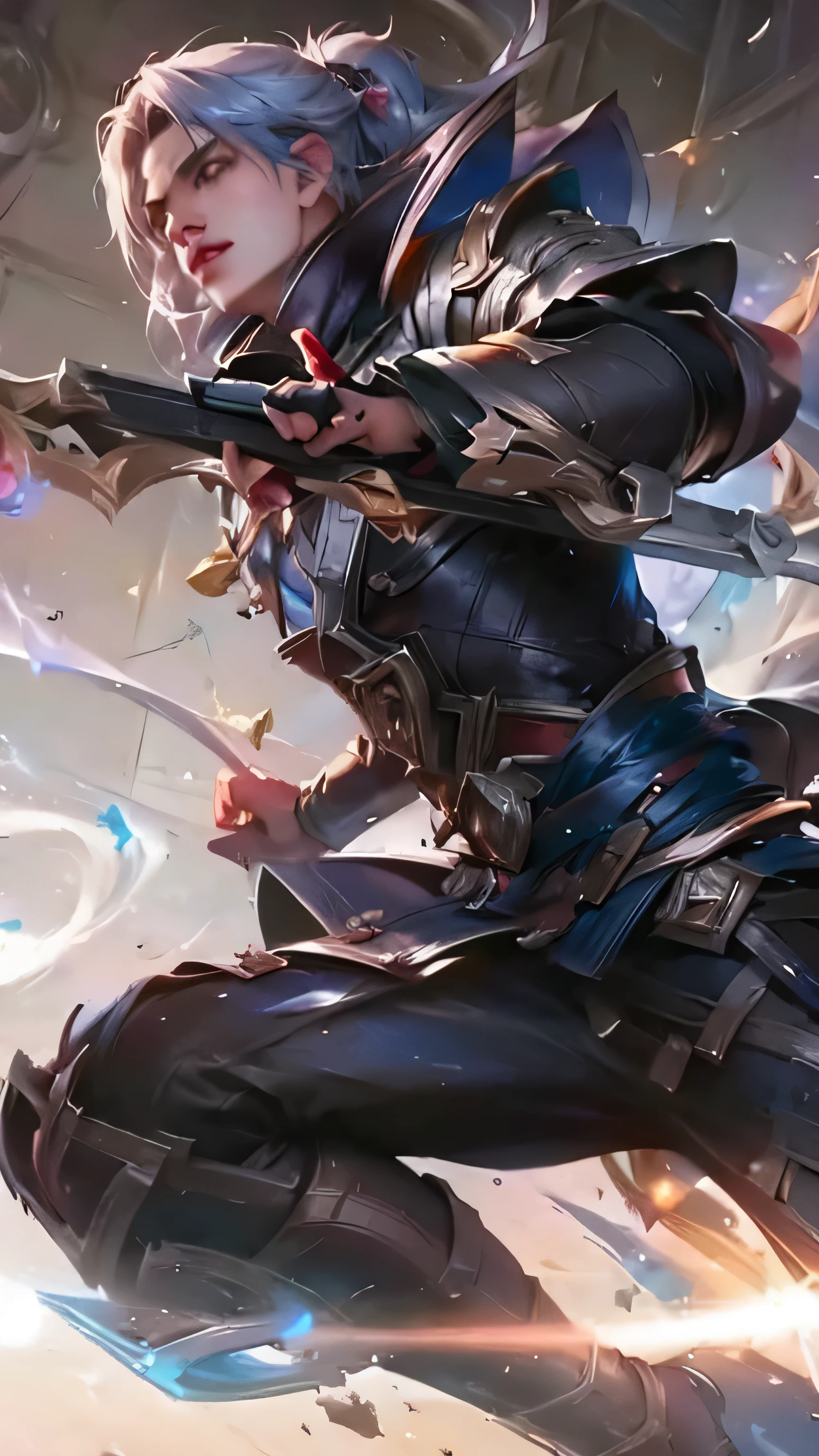 realistic, High resolution, 1 male, a close up of a person holding a sword, artgerm detailed, extremely detailed artgerm, heise jinyao, league of legends splash art, official splash art, wlop and artgerm, artgerm and ruan jia, by Yang J, wlop and ross tran, inspired by Huang Shen, realistic