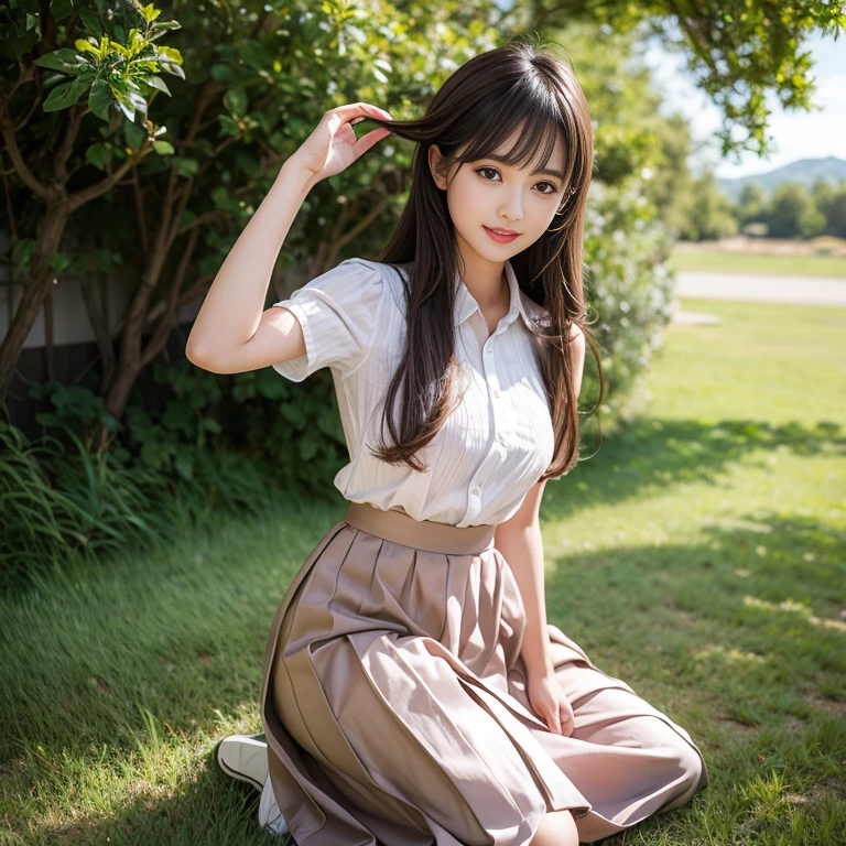 1girl, woman, beautiful, medium breasts, flirtatious look, high res, (1girl eyes looking at viewer:1.55), Simple Background, Emphasis on the chest, whole body, cute face, beautiful face, nipple, light smile, (skirt lift:1.2), skirt lift pov, constricted waist, blush, shy, panties, underwear, 25 years old woman, skirt lift, flipped my skirt, (perfectly detailed face), looking at viewer:1.8, girl in summer cloth, 25 years old woman, photorealistic image, high res, girl in summer clothes, Plain costumes, mini skirt, park bench, one piece dress, photorealistic, (bokeh), best quality, 8k, UHD