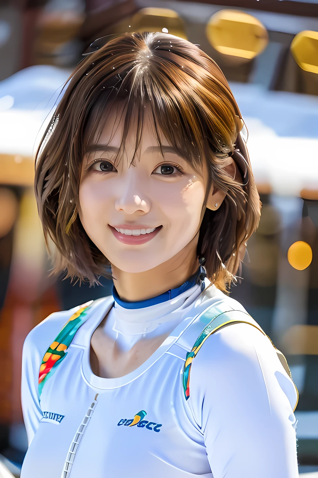 Highest quality High resolution Simple F1 Grand Prix Racecourse Companion cute girl Beautiful face Race Queen
