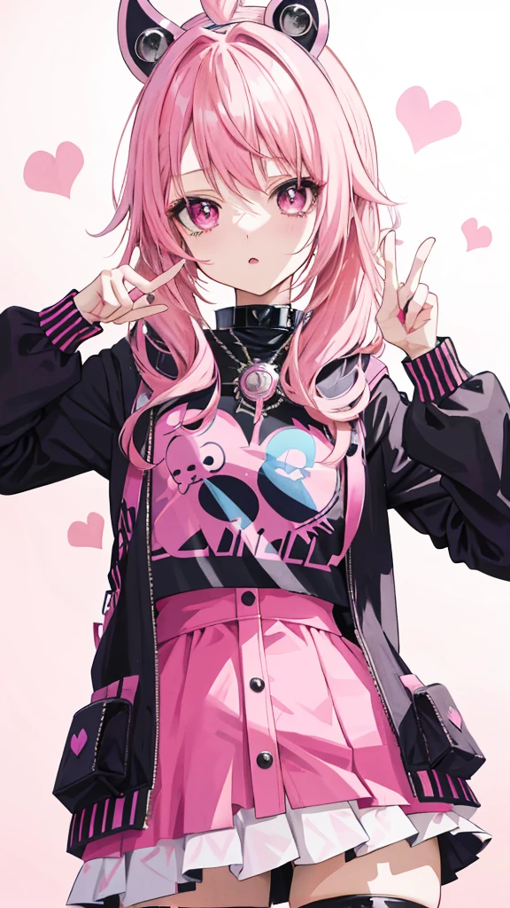 araffe girl Pink Hair and a crown on her head, Wearing punk clothing, Wearing a Beatles punk outfit, Anime Girl Cosplay, cyber goth, Wearing punk clothing, kerli koiv as anime girl, 1 anime goth girl, Belle Delphine, Anime role playing, Pink Hair, Anime girls in real life, Punk Girl