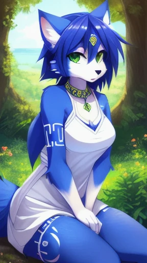 Perfect face, Michiru Kagemori (BNA:Brand New Animal), 4k, 8k, perfect, nude, full body, NSFW, standing, very long hair, tail, raccoon girl, raccoon eyes, full breast, very long hair, nipples, vagina, blue tail,