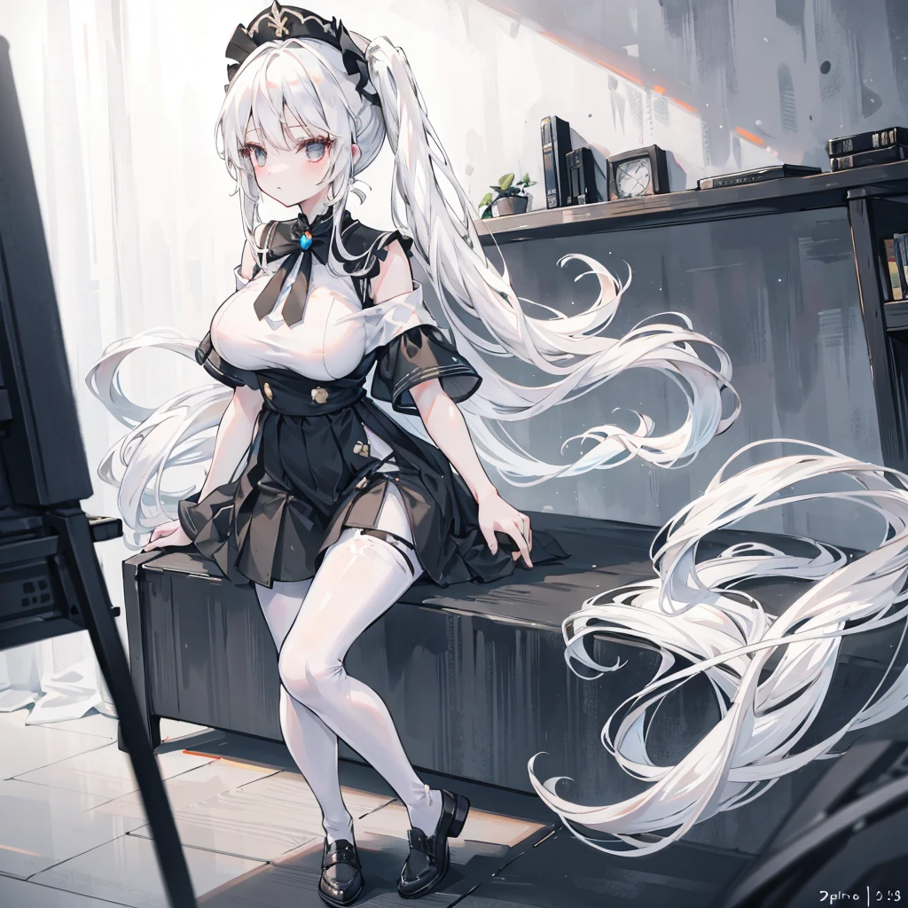 best quality,high res,1girl, solo,sitting,realistic,tall female,long legs,
JK,ponytail,white hair,red eyes,expressionless,off shoulder,sneakers,short shorts,blurry, blurry background, blurry foreground, depth of field, motion blur, focused,3d,cos,