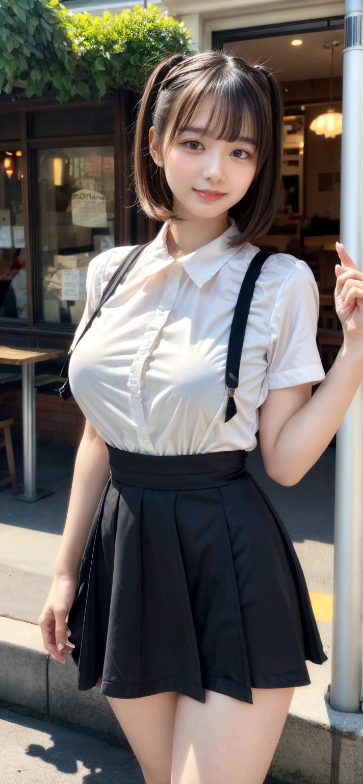 top-quality、4K picture quality、realistic touch,、Photorealistic style、high-detail、photoRealstic、big eye、lean and slender body、huge tit、wearing clothes that are too small、Strong eyelashes、A sexy、full body Esbian、Flushed cheeks、Kamimei、thin-waist、Voluptuous thighs、Enraptured look、Country road side、junior high school student in sailor suit、sleeveless、Tall、Her skirt is too short and her butt is visible.、long slender legs、Thin long eyebrows、Sensational attire、 I can see your breasts from the side、clothes with wide open sides、sexy pose、see-through short skirt、big butts、Light hair、random hairstyle、huge smile、Wearing loafers、maid clothes