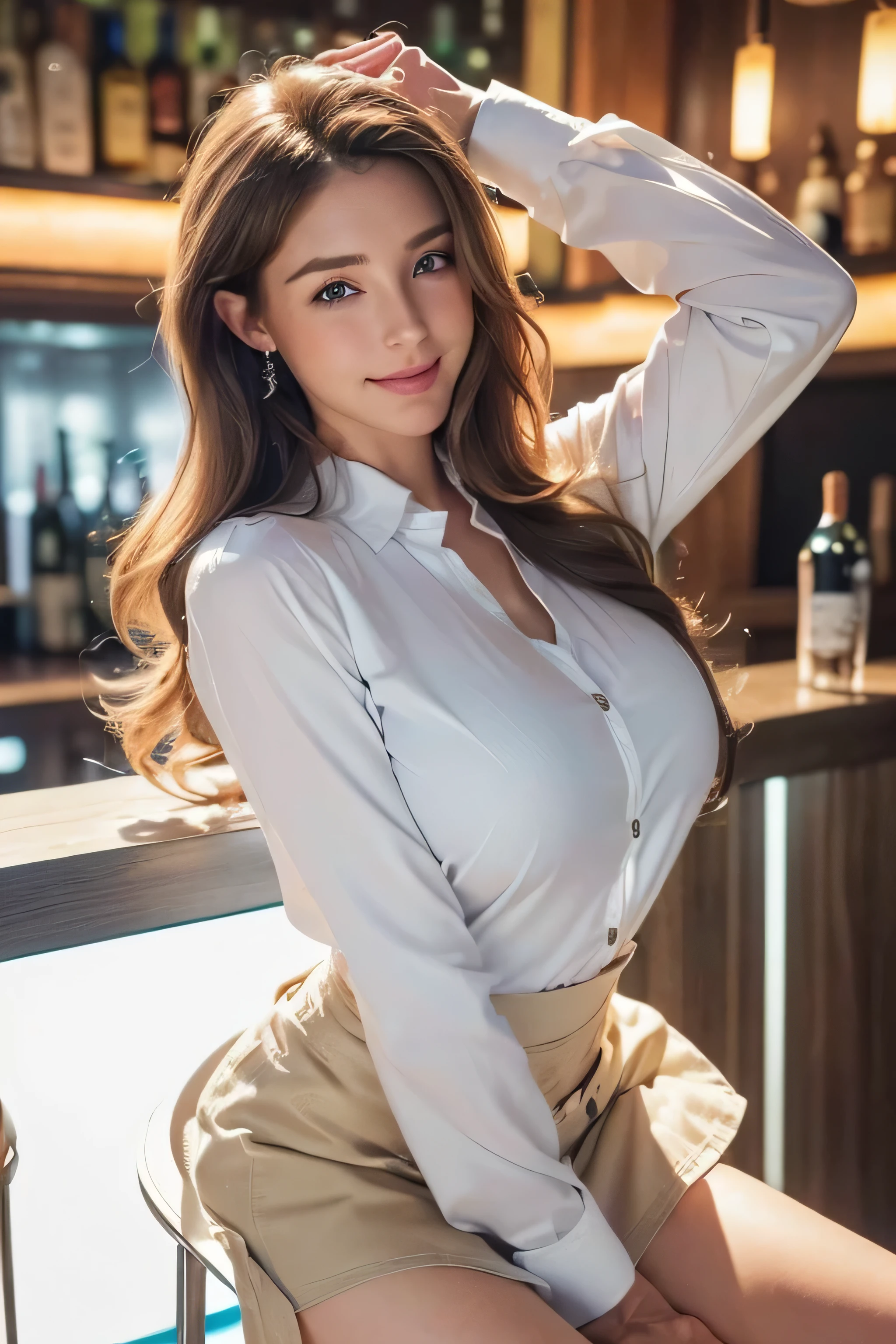 (8k, RAW Photo, Best Quality, Masterpiece: 1.2), (Realistic, Realistic: 1.37), Ultra High Resolution, Photon Mapping, Physically Based Rendering, 1 Girl, (Brunet: 1.3), Double braid hair,Long Legs, Detailed Face, Detailed Eyes, Huge Breasts, Shiny Skin,, Looking at the Viewer, (Light Smile Cute: 1.2), (Happy), Healing Cute, (Noodle restaurant: 1.2), (Indoor lighting: 1.2),,JK style,JK long-sleeved shirt ,JK skirt,JK suit,JK short-sleeved shirt,JK tie,Drinking milk tea,pantyhose,camel toe,no panties,