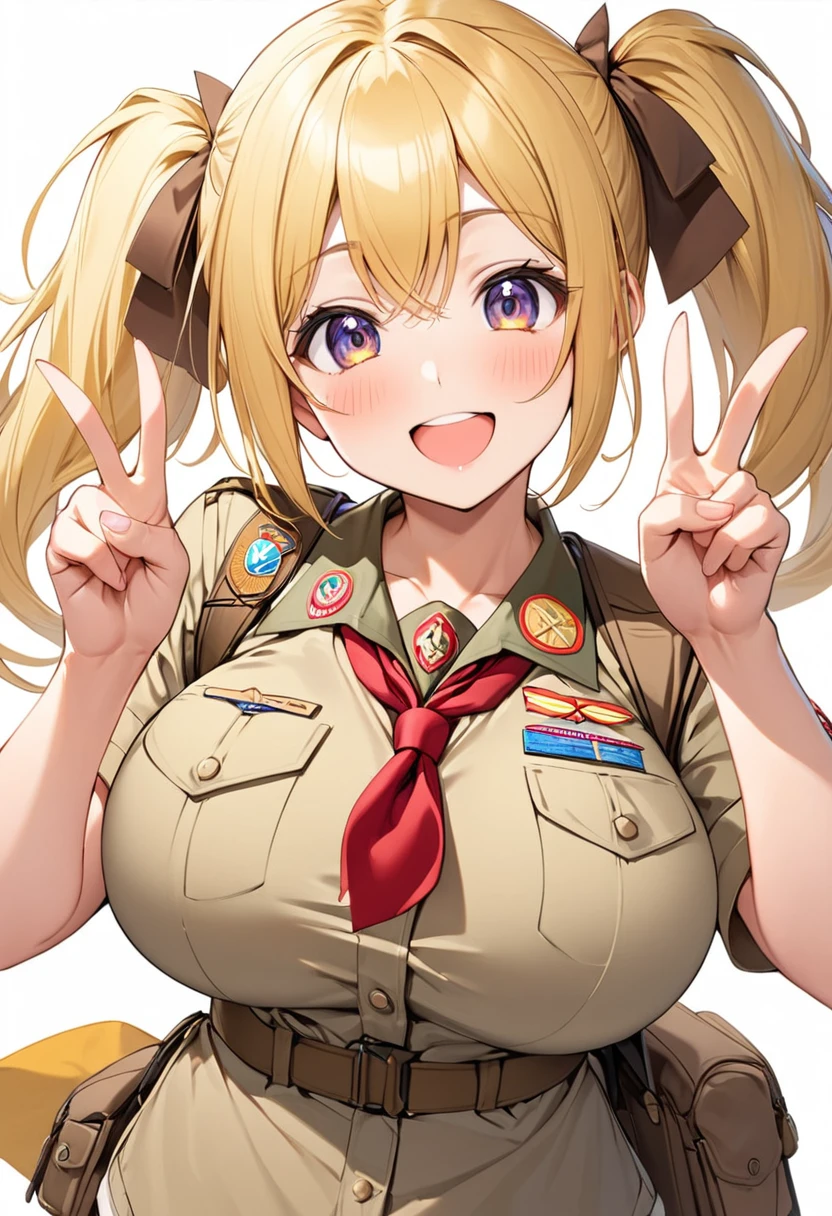 Highest quality, blonde、Golden Eyes、Big Breasts、topless、With a revolver、Brown mini skirt、Ten-gallon hat、Western Boots、Accentuate your breasts、Fearless Smile、Erect nipples、Sweat