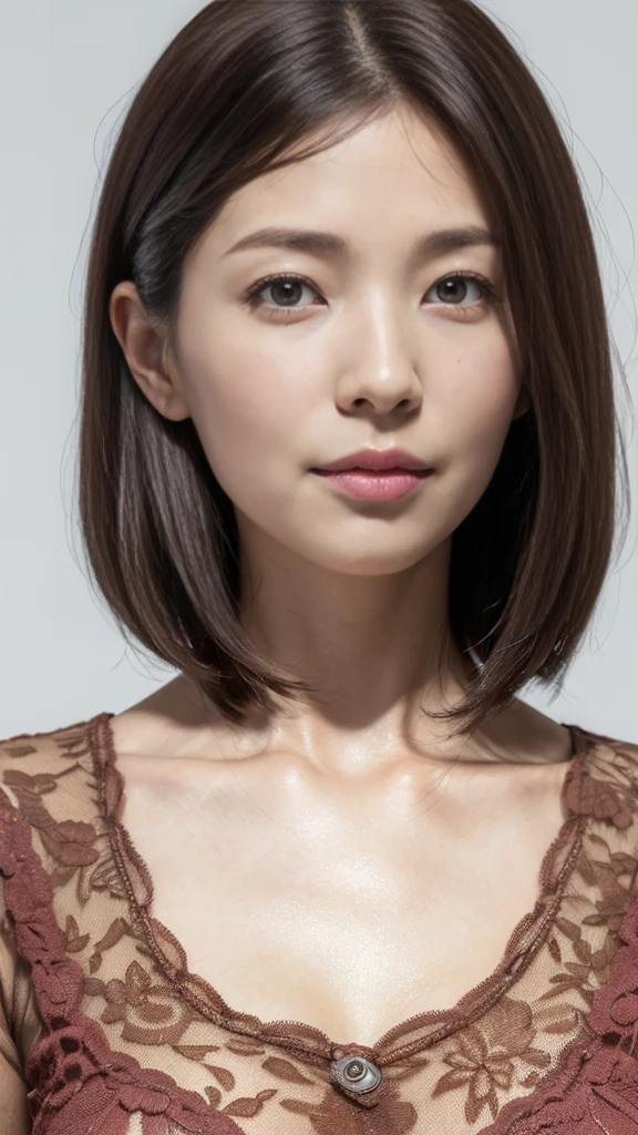 Sharpen, Flat color background, ((Close-up of aunt's face:1.3)), gravure, masutepiece, Best Quality, Ultra-detailed, Photorealistic, super detailed skin, Perfect Anatomy, (1 japanese mature woman), (Solo), 90 years old, Old age, panties on, bra very, Keep your mouth tightly closed, Large breasts, Mature AV Actress, glamor, A sexy, Chromo-white skin, Looking at Viewer,