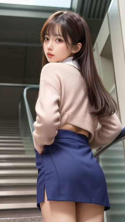 extremely detailed CG unity 8k wallpaper, best quality, ultra-detailed, masterpiece, realistic, photo realistic, extremely detailed cute girl, 20years old, (((skirt lift by myself))), (lifted by self), panties , panties focus, blush, parted lips, looking at viewer , half body shot , (crowd), (crowded building) ,