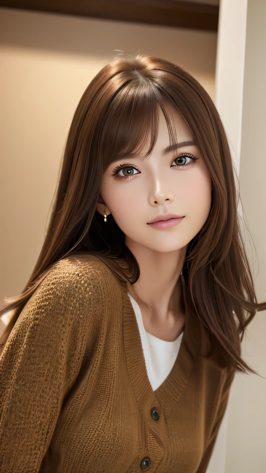(Representative works:1.3)、(8k、Realistic、RAW Photos、Best image quality:1.4)、(30 year old mature woman)、Small face、Beautiful Face、(Realistic Face)、No makeup、Natural Makeup、light makeup、 (Dark brown hair)、Beautiful hairstyle、Realistic eyes、Beautiful details、 (Realisticな肌)、Beautiful Skin、 (Casual Fashion)、 Confused、 charm、超High resolution、Ultra-realistic、 High resolution、Golden Ratio
