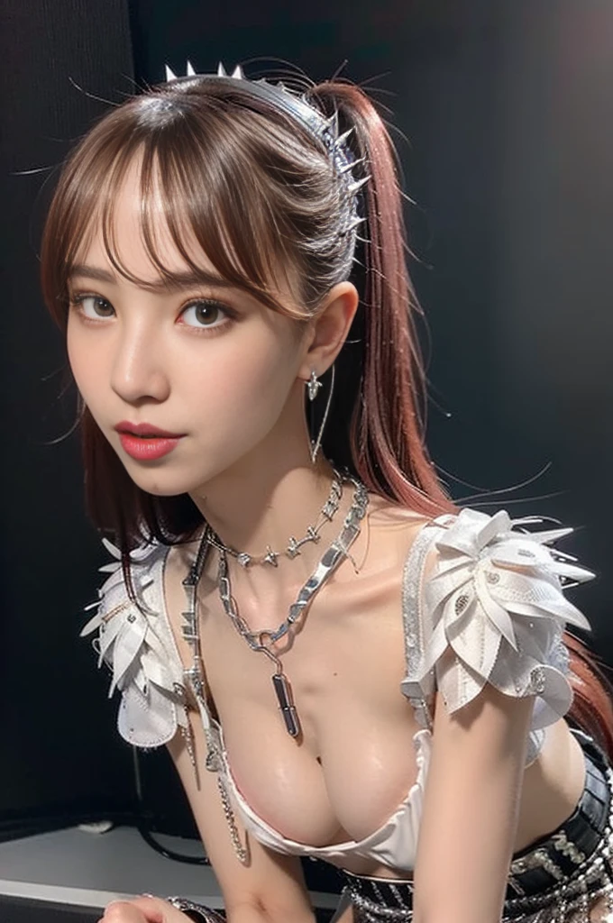 cut
(Small Tits), (18-year-old), (very small head), dawn, sunlight, (Perfect body:1.1), (short hair, Wavy Hair, Pink Hair), (8k), (Very delicate and beautiful), (Highest quality:1.0), (Realistic), Realistic Shadows, (High resolution:1.0), Detailed skin, Very detailed, the body is slim, (Beautiful Hair, Real Hair, Thin Hair), blush, Realistic, Realistic Face, Realistic eyes, Small eyes, smile, (((colorful))), (eyeliner), (mascara), (eye shadow), whole body、Open leg pose、Nipples、naked、Thick pubic hair、ponytail、Black choker