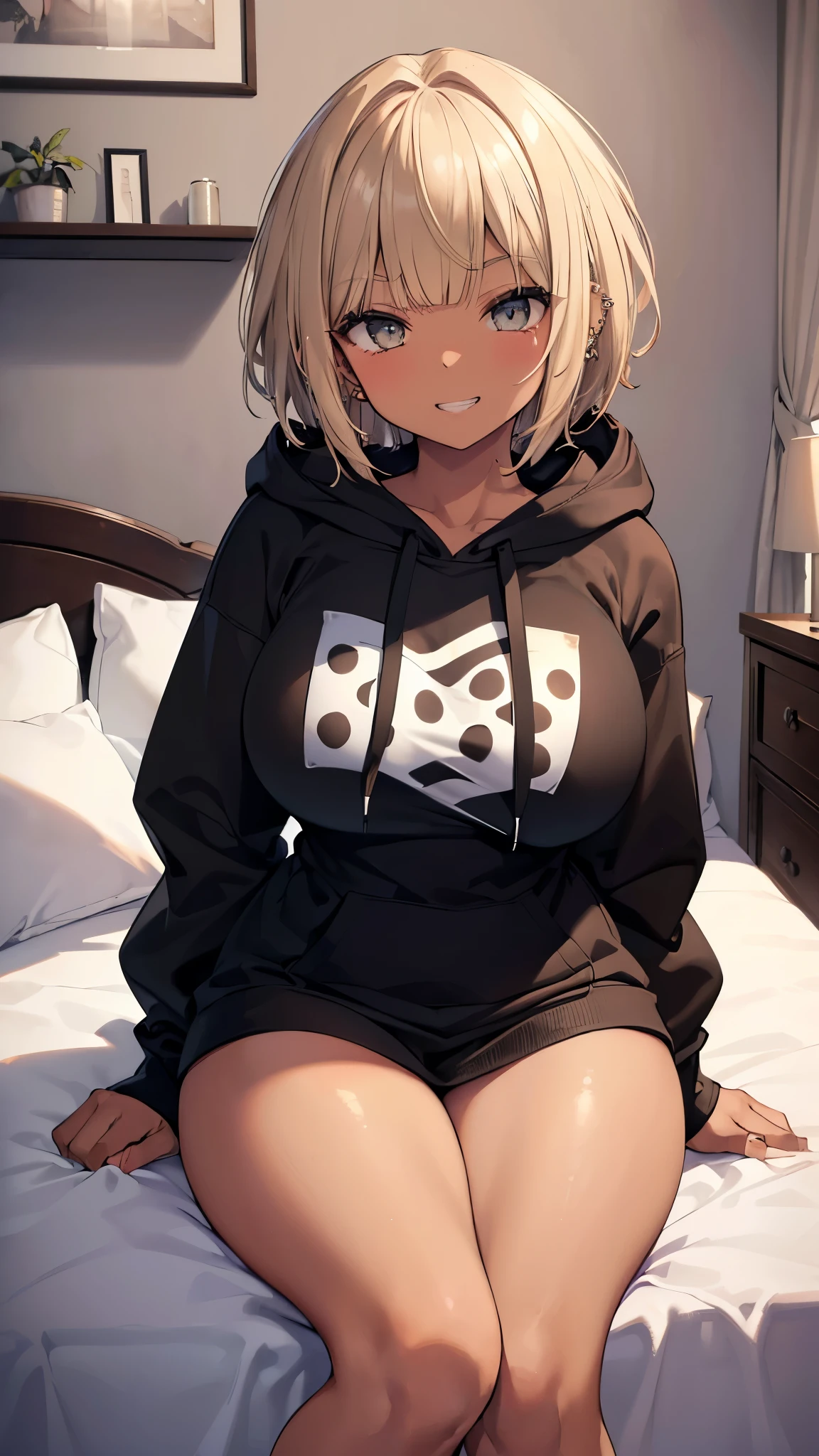 ((beige turtleneck long sweater,hand-knitted sweater:1.2))long sleeves sweater,thigh,Black Gal、(dark-skinned:1.3)、(8k, RAW photo, best quality, masterpiece:1.2), (extremely detailed 8k wallpaper),illustration、professional lighting,sharp focus, depth of field、
nsfw、clear eyes、perfect anatomia、huge tit、a smile、a blond、Plump thighs、full bodyesbian、black socks above the knee、Sit on the sofa、girl with、Kogal、With both knees up and legs open(open legs:1.5)、white panty、Highlighting the streaks of white panties、luslous skin、Black long boots、cleavage cutout、Blue eyes、