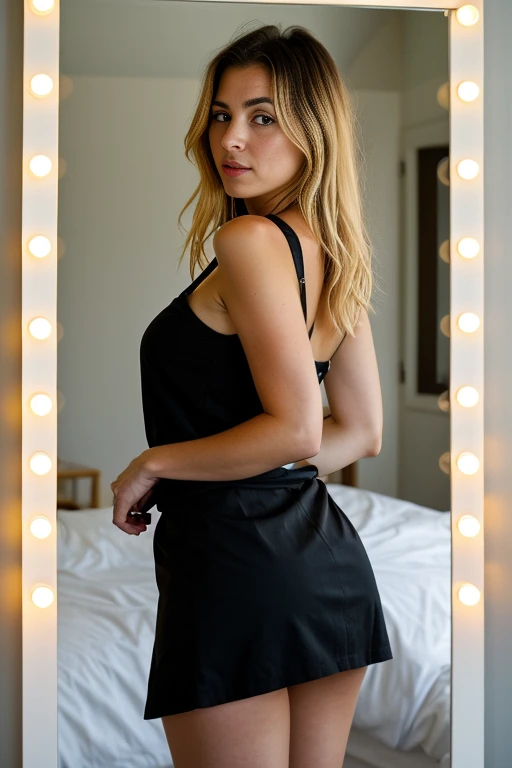 femme, 38 ans, office dress, blonde, 90 D, full body, longue jambe, lingerie, en levrette, sexy, seduisante, chaude