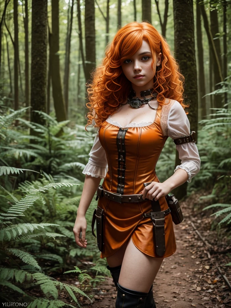 Best quality, masterpiece, ultra high res, absurdres, RAW photo, unity 8k wallpaper, cowboy shot, film grain, Fuji XT3,
1girl, Scottish 20 year old european white caucasian woman, red hair, green eyes, freckles, pale skin, wearing sexy celtic clothing, walking in a scottish forest next to a river, midday sunlight, sunbeams, butterflies, wind