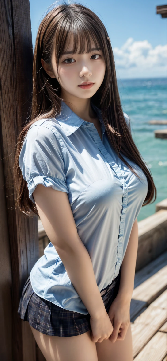 (Realistic, photo-Realistic:1.37), Incredibly absurd, (Very detailed:1.3), 8k, (masterpiece), (highest quality:1.4), (Ultra-high resolution:1.2), (RAW Photos:1.2), Very detailed背景, (unity 8k wallpaper), 1 nogizaka girl, very cute, (((bishojo:1.4))), (((15 years:1.35))), (Chiemsee costume), Exquisitely drawn beautiful faces, eyes and skin, Detailed black shiny hair, Small~Medium sized breasts, a Chiemsee costume with delicate and beautiful soft fabric, Smiling for the camera, Cowboy Shot, View from Lake Geneva, Professional Lighting