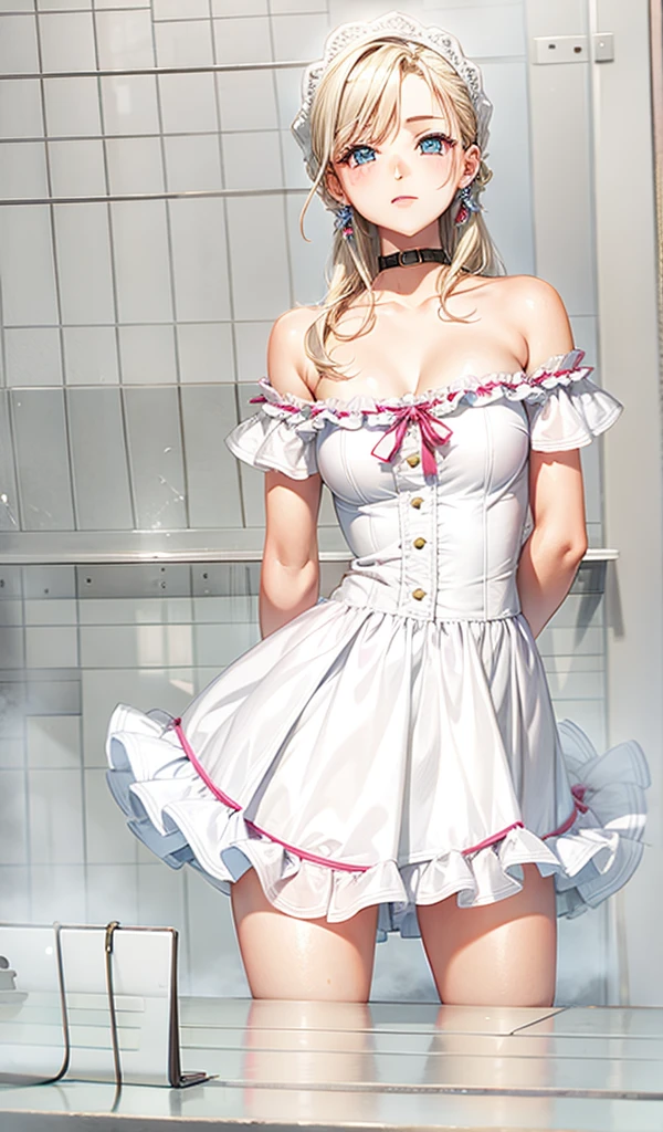 masterpiece, highest quality, official art, Highly detailed CG Unity 8K wallpaper, detailed background, 1 girl, 1 male,bride, Wedding dress, sleeveless, short skirt, huge breasts, saggy breasts, cleavage, blush, enchanting smile, bare shoulders, (high heels:1.3), wide heap, (leaning forward),The girl is jumping with one leg,The girl&#39;My skirt was blown off by the cold..,girls have sinews on their legs,girl&#39;hair is blowing in the wind,Protect yourself,Fight,dynamic perspective,Crotch kick.the man&#39;Turn your head back,girlの足はとても長い,
