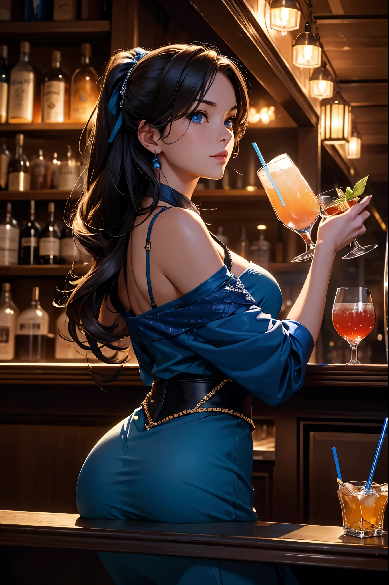 realistic , (masterpiece, best quality),(solo) ,(Milf), Linda Cardellini as Velma in Scooby-Doo, tight tubetop, [brown|purple|black hair], long hair, hair bow, hair ribbon, ponytail, makeup, blue eyes, ,choker, blue suit, pencil skirt, black thighhighs, high heels, school, classroom, blackboard,
