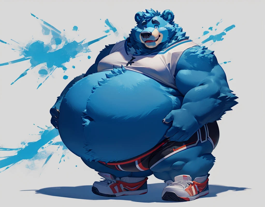 A big chubby bear protogen with light blue fur