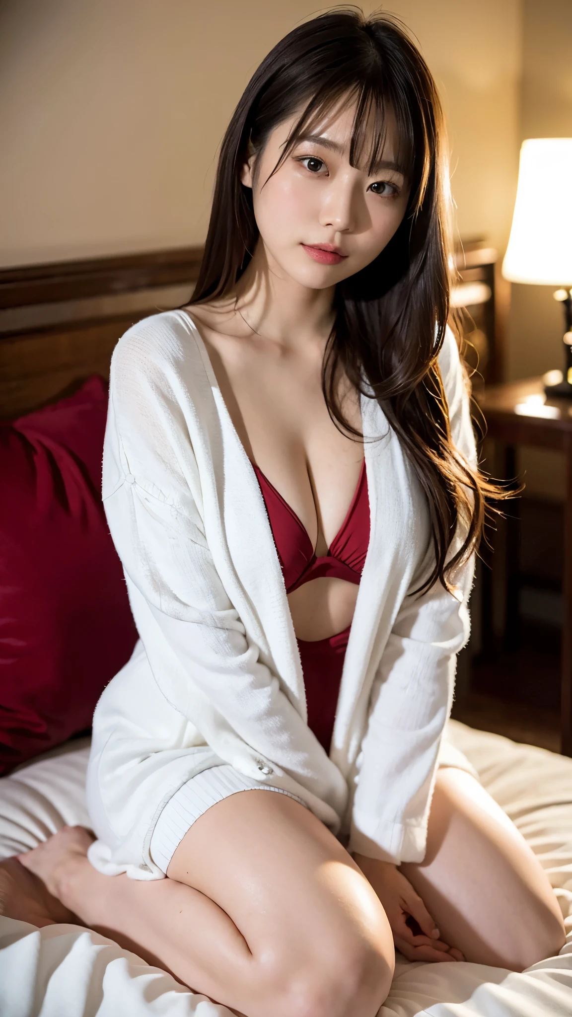 hightquality、masterpiece、ultra res、a beauty girl、beautiful girls face、cute girl face、s Pajamas、wearing pajama、full body Esbian、Famous actresses of Japan、Very beautiful face、Chest、A sexy