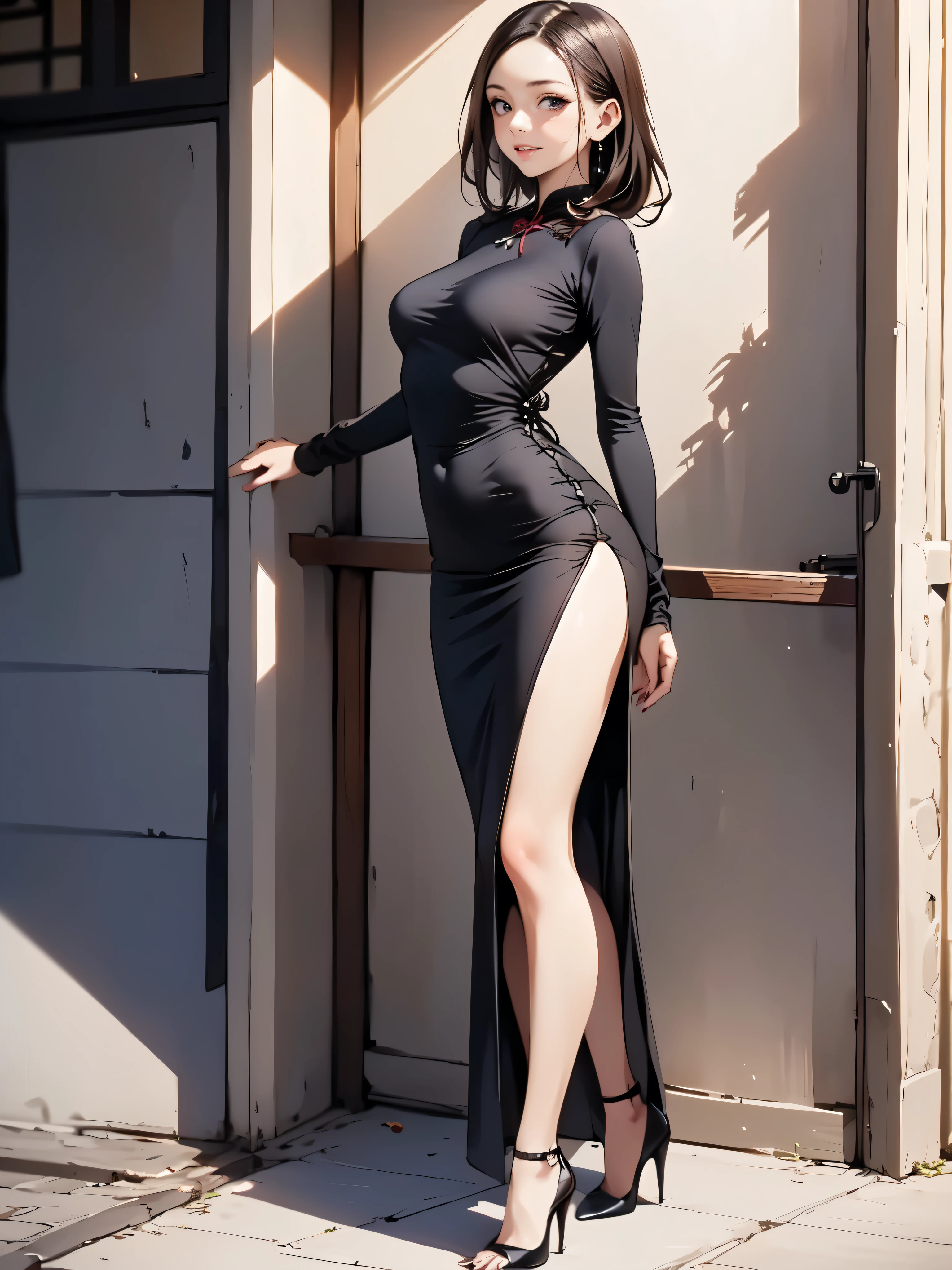 realistic, 4K, Beautiful with dazzling makeup ((japanese ninja cosplayer)), ((21 year old full body woman)), detailed ((very short skirt style))Wearing a ninja cosplay costume, Small costume for rain on female body,((very large breasts)), (No Braza), My heart is falling due to gravity.,surrounded by a lively crowd. Cosplayers are the center of attention, Her eyes have intricate details, Lips, And the face. The costume is made of high-quality materials., Looks exactly like the character. The background has excellent image quality in a bamboo forest., Featuring highly detailed features and brightly colored, realistic textures.. ((laugh, happy expression)), art style, Gives images a dynamic and vivid appearance. The color tone is vivid and vivid., Shows the character&#39;s vivid personality. The lighting is bright and well balanced.., Take a sitting pose with your knees on the floor, open your legs, Looking straight at the camera, Taking pictures, Dynamic ninja pose, Highlighting the cool appearance of cosplayers. very erotic pose, 