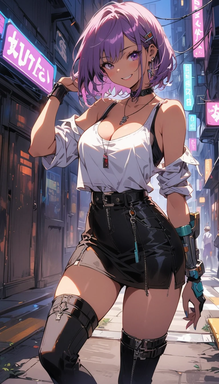(La mejor calidad,A high resolution,Ultra - detallado,actual),Ariana Grande, neon hair, White vest,(Black Suspenders:1.4) ,(Show your armpits white :1.4) ,Arms in the head,breast,earrings,肘Gloves,Elbow pads,Gloves,jewelry,big breast,Upper Body,skirt,solo,(Suspenders Skirt white :1.4) ,Suspenders,Vest,Tight clothing,tifa lockhart, ,(Fondo de ruinas de mazmorra en ruinas cyberpunk :1.4 ), (Ariana Grande :1.4), (dynamic cowboy pose), (perfect anatomy :1.4),( cinematic lighting :1.4), score_9, score_8_up, score_7_up, score_6_up,(Gelcoat transparente neón | Clear glass resin doll:1.4), (Transparent material style plastic neón :1.4), (Gelcoat transparente de resina de vidrio transparente:1.4), (no mutaciones), ,( ciberpunk 2.1)