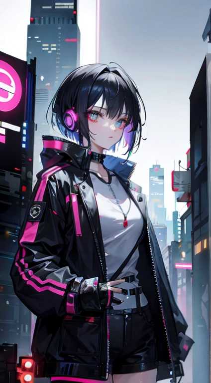 A cyberpunk woman