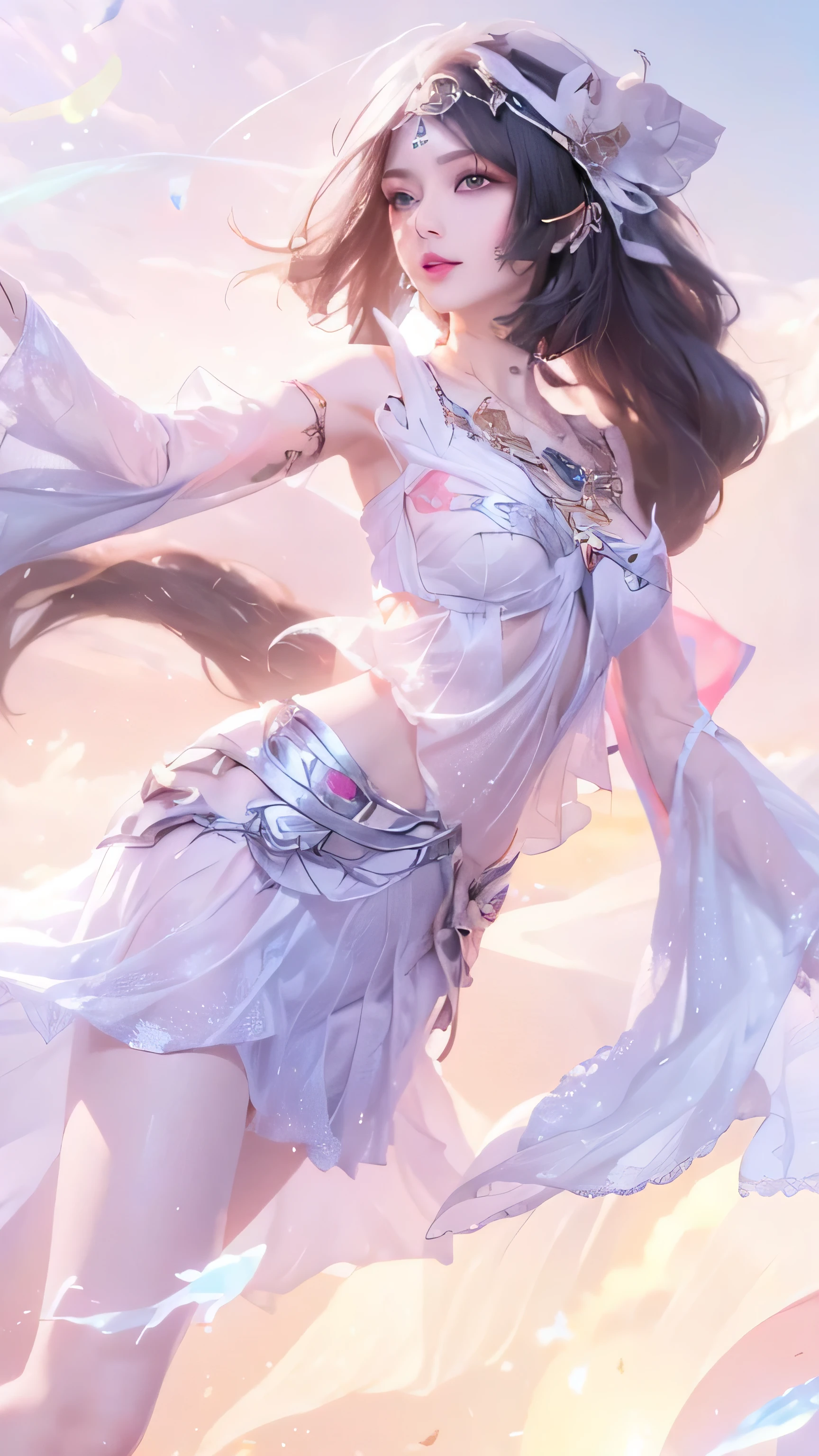 (NSFW), 1womanl, Solo, 24 year old, 7headed body, (cute face), (Ideal ratio body proportions), long , Magic Effects, Fantasia, a wizard, Holding a magic wand in your hand, panties focus, sexy body, heavy wind, The costume is sheer, Wet, Smiling smile, short-hair, Dark hair, small tits, A slender, Small buttocks, beauty legs, Skinny Legs, surrealism, Cinematic lighting, depth of fields, One-person viewpoint, F/1.8, 135 mm, nffsw, masutepiece, ccurate, ((Anatomically correct)), Textured skin, Super Detail, high details, High quality, awardwinning, Best Quality, hight resolution, 8K