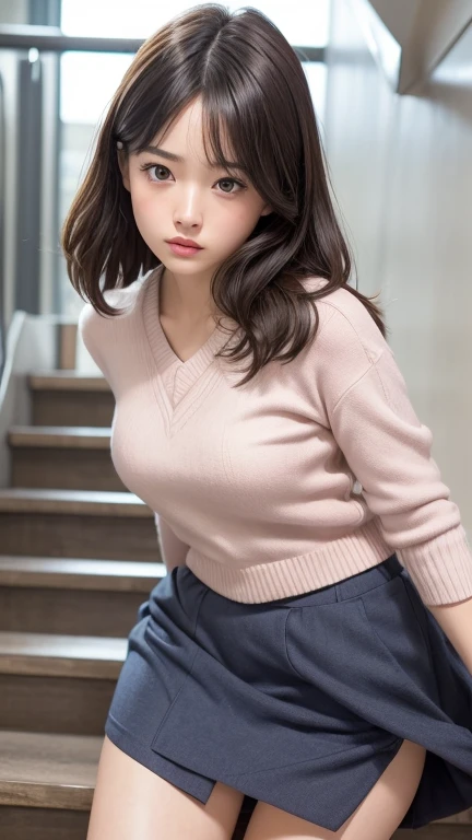 Dark brown hair、Light brown eyes、Japanese actress、 Lady、I am about 40 years old..、(Intricate details:1.2)、(Which one is on top??:1.4)、 (Ultra-high resolution:1.2)、Ultra-high resolution、(Finely tuned)、(Detailed facial features)、Hmph、8K resolution、D cup size breasts、Long Hair、Night setting、Large windows、Extravagant space、relax、、,Full body photo、Head to toe shot、Beautiful legs、Cosplay、Street fashion、Black Pink・ジェニー Taken with the image、Black Pink Similar to Jenny、Black Pink Pose like Jenny、White costume、mini skirt、Beautiful legs、she, Fashion Hub, Extreme Detail, Very detailed, Realistic, Hourglass-shaped body, Obscene pose,Messy ponytail、Leaning against a wall、Place your head against the wall and lift your chin..、Please open your mouth a little、