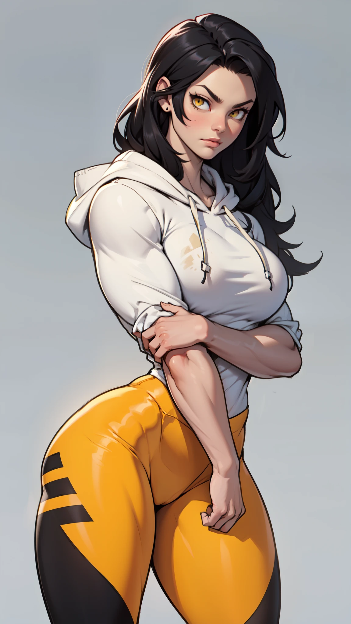 1girl solo black hair yellow eyes very long hair pale skin muscular muscular muscular muscular toned body huge muscles thick thighs girl tight clothes angry blushing messy hair tight shirt long sleeves thick thick thick thick (gradient hair gradient hair gradient hair gradient hair gradient hair gradient hair) (gradient hair gradient hair gradient hair gradient hair gradient hair gradient hair)