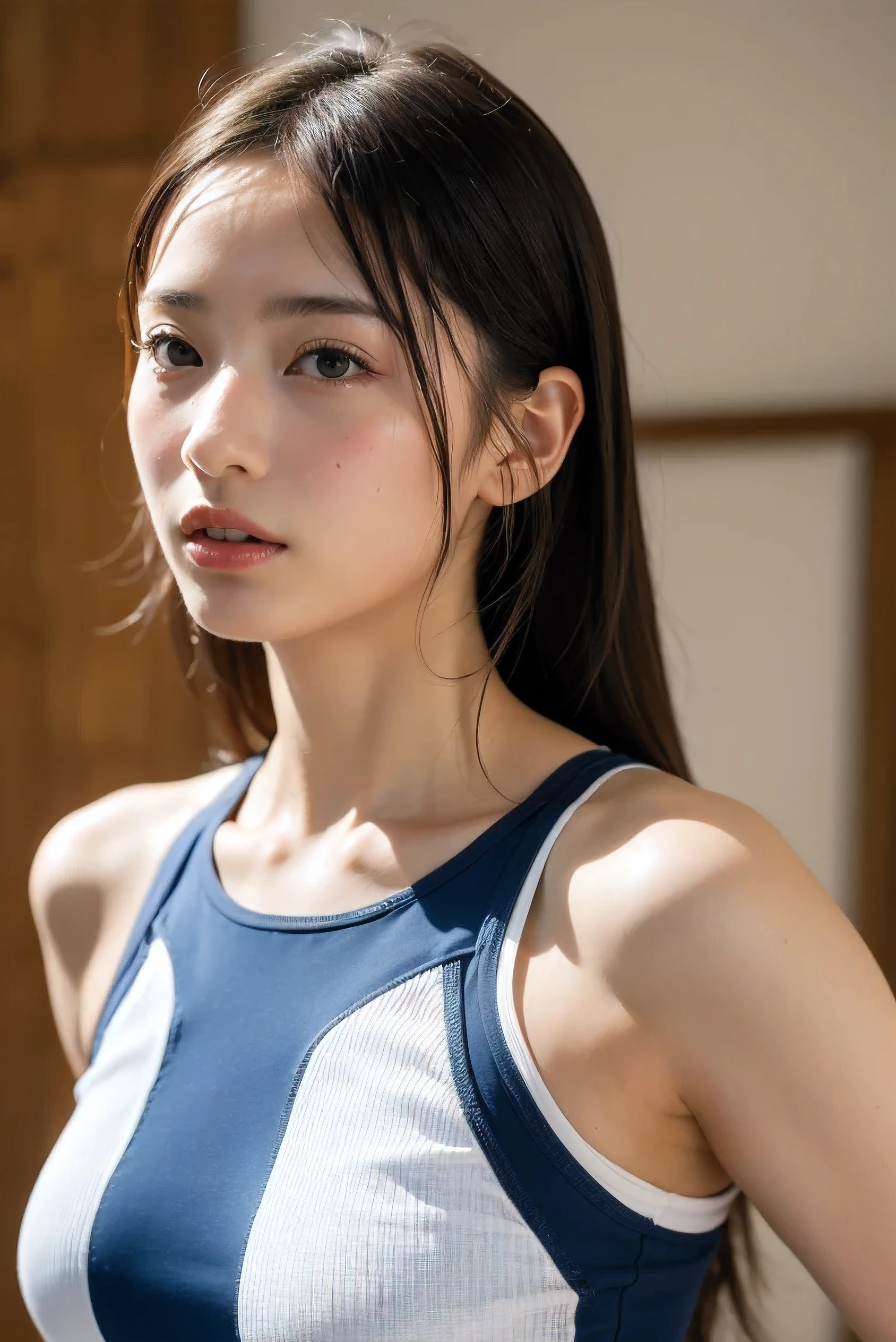 (8k, RAW Photos,Best Quality, High resolution:1.1), (超Realisticな:1.4),(Realistic, Realistic:1.3),The beauty of Japan、Rhythmic Gymnastics Club、Rhythmic Gymnastics Uniform、((Upper Body:1.3))