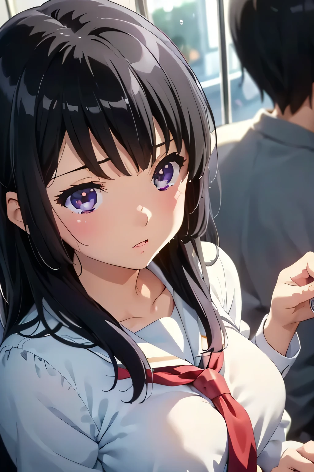 (( girl))、Shiny black hair, (Beautiful blue eyes、Shining eyes fine grain)、Crying face、超fine grain、High quality face, Very fine grain,Cowboy Shot、 girl, Like, evening,
((Best Quality, 8k, masterpiece: 1.3)),
Beauty, Hide your face, 1 girl,beautiful: 1.3,
School uniform, short , (In a crowded train),
High quality face, Detailed lips, fine grain, double eyelid, Lift up your skirt with one hand, White underwear, Get wet,Long Hair,Being molested,I was splashed with sex fluids by a pervert,Open your chest,
