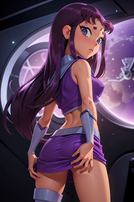Erisa, tight pants, sportswear, butt, seductive, thick thighs, night sky view, realistic, best quality, masterpiece, ultra detail, ultra high res, extreme detail