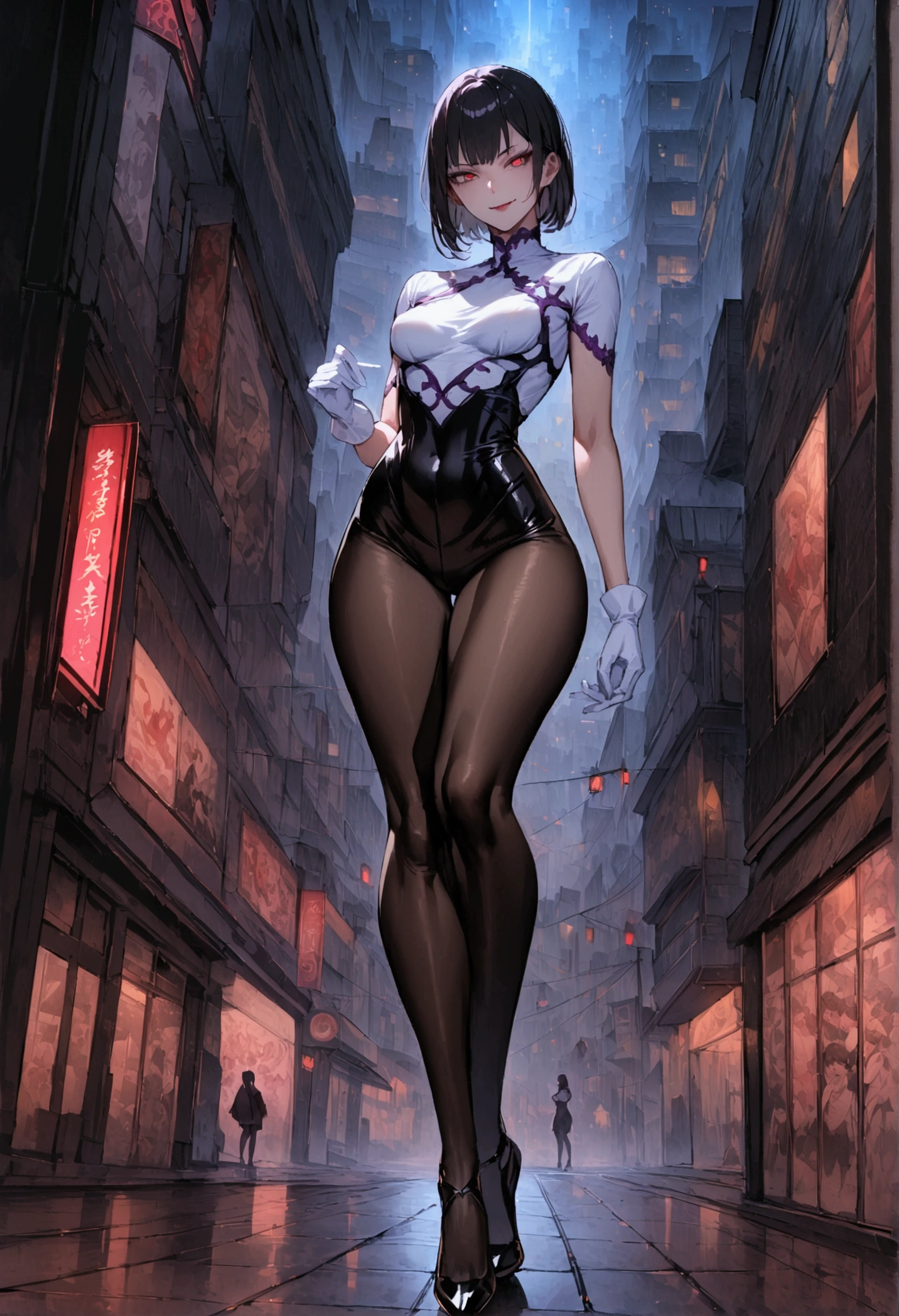 Aunt Cass, Big Hero 6, alone, full body, wide hips, thick thighs, 4k, perfect eyes, perfect face, human pellet, malicious --auto --s2