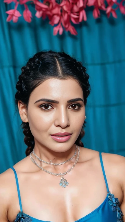 Samantha ruth prabhu,Masterpiece, full body, a beautiful indian princess with a black guy, thick princess single stranded braid long dense hair, indian ancient white bikini , ancient background, (UHD, 8K wallpaper, High resolution), Cinematic lighting, award-winning, extremely detailed skin, extra detailed face, high detail eyes, photo-realistic, Zeiss 85 mm F/100,black hair