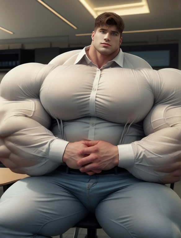 1boy, giant, alone, giant bodybuilder, wet, illuminating light, strong body, bulk, large size, stay in the locker room, indoor, hand on hip, nude, white triangular underwear, massive bulge, extraordinary big, brutalmass, giant muscular body, bulk, buff, massive body, large meaty body size, extremely wide body,