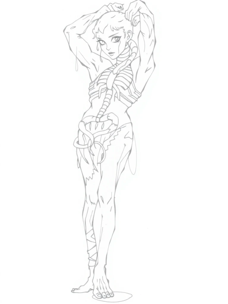 Drawing of a woman in yellow clothes holding a sword, full color drawing, transforming into his final form, colored drawing, Sex with tentacles, highly detailed exquisite fanart, Junclat in Overwatch, Anime Character; Full Body Art, Humanoid form, Convoluted, detailed but rough, greek god in mecha style, detailed full-body concept、MuCoi、Semen 、boots、The costume、お漏らし