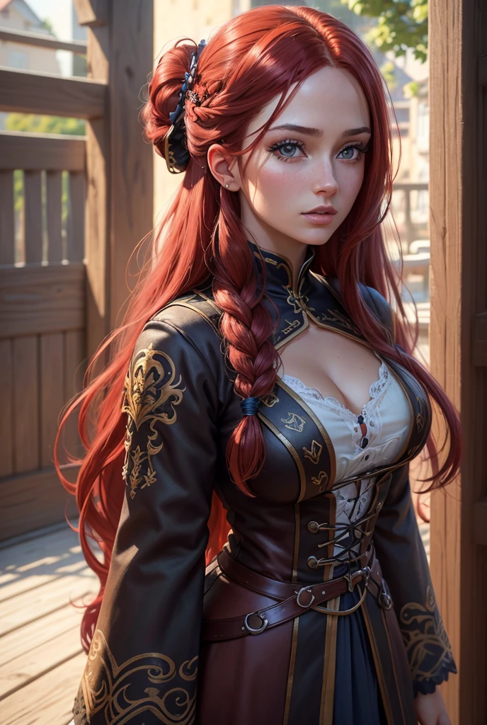 [garota vampira ruiva, vestida de freira, com duas pistolas desert eagle] + [ medieval setting, atmosfera sombria] + [estilo anime,  corpo inteiro] --auto --s2