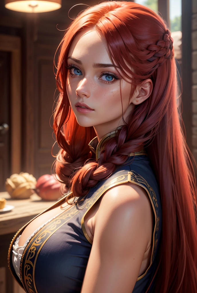 anime, (((full body portrait of daw))), a woman, (((a red hair))), (((blue eyes))), (((cowboy outfit)), (((bust up))), 8k, unreal engine, octane render, by kyun, gamang, Yoon Gon-Ji, g.ho, gosonjak, shuroop, serious, domi, noah, trending on pixiv, fanbox, skeb, masterpiece, smooth soft skin, big dreamy eyes, beautiful intricate colored hair, symmetrical, anime wide eyes, soft lighting, concept art, digital painting, <lora:daw:0.4>, western