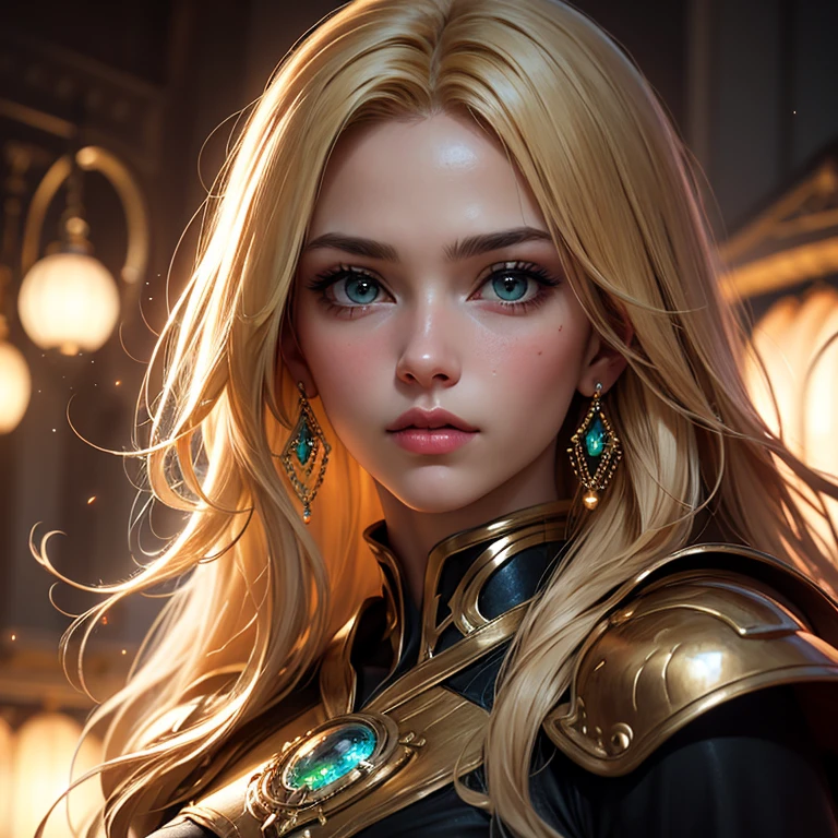 (RAW Photos, Best Quality), (Hyper Realistic),16k,(Realistic, photo-Realistic:1.5), masterpiece,超High resolution, Wonderful, Beautiful blonde woman multiverse goddess, Hall々A pose, An athletic body, Wearing Egyptian Jewels Futuristic Cut Armor and Cloak with Intricate Isometric Fluid Galaxy Bioluminescence Effects, Symmetric, The galaxy orbiting her body, Perfect detail on the face, Detailed symmetrical circular green iris pupil, ((Gorgeous long blonde flowing hair)), Detailed skin, Realistic, Exquisitely crafted, Cinematic, Isometric, Amazing full color, Rough, a lot, Klimt, 16k, High resolution, Cinematic, Neoprene, Behance Contest Winner, Portrait featured on Unsplash, Smooth, 超High resolution, Super sharp focus, 精巧な芸術作品のmasterpiece, Unlucky, amazing, Tanvir Tamim, Trending on Art Station, Very detailed, Vibrant