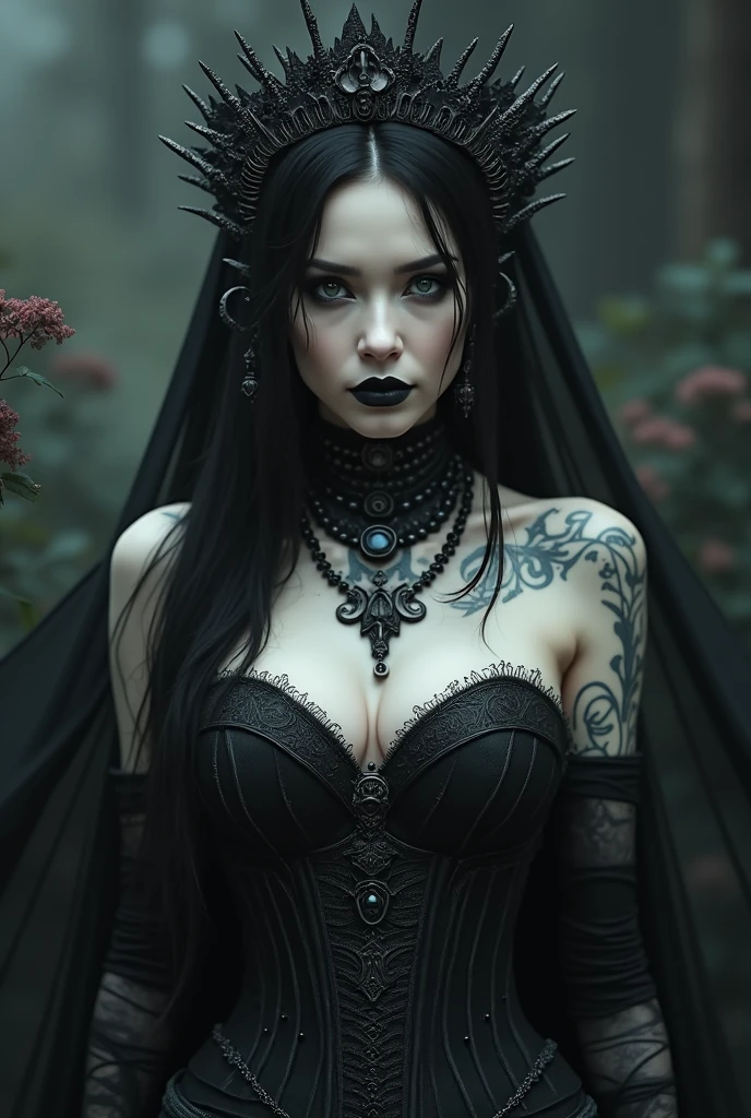 A woman with dark makeup and gothic fashion emerging from water, wet transparent top, long white hair, dramatic pose, highly detailed, photorealistic, 8K, (best quality,4k,8k,highres,masterpiece:1.2),ultra-detailed,(realistic,photorealistic,photo-realistic:1.37),HDR,UHD,studio lighting,extreme detail description,professional,vivid colors,bokeh,dark moody lighting